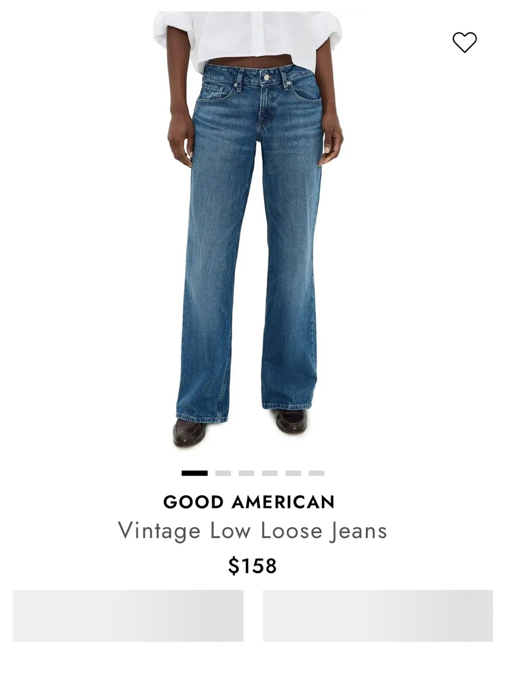 Good American Wide-Leg Vintage Low Jeans in Blue